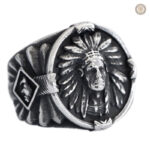 Bague Amérindienne pour homme, style western authentique