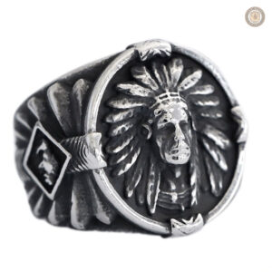 Bague Amérindienne pour homme, style western authentique