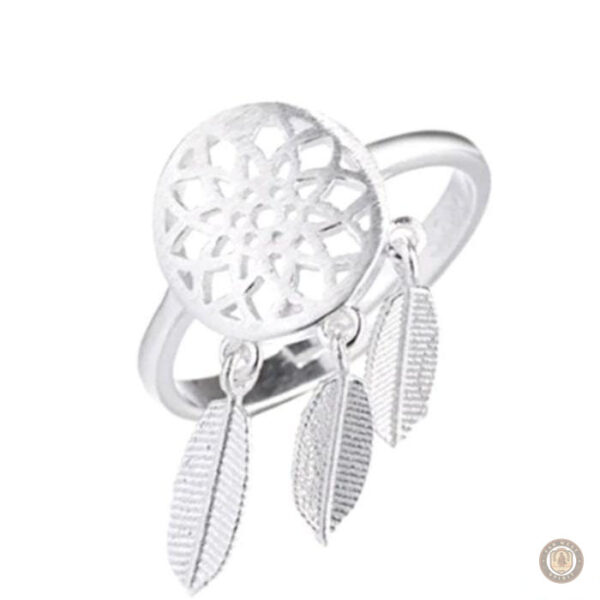 Bague attrape-rêves en argent, style western élégant