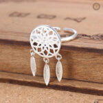 Bague en argent avec motif attrape-rêves, design unique