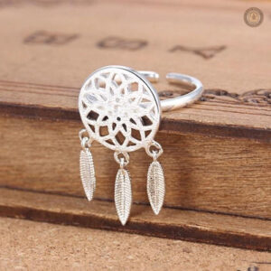 Bague en argent avec motif attrape-rêves, design unique