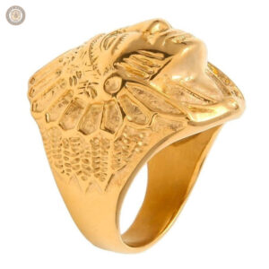 Bague western avec motif inspiré des chefs indiens