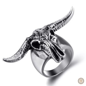 Bague crâne de buffle pour un style western audacieux