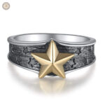 Bague étoile en argent style western