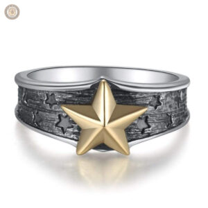Bague étoile en argent style western