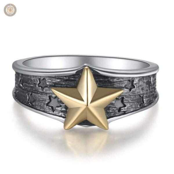 Bague étoile en argent style western