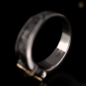 Bague tendance argentée inspirée du style western