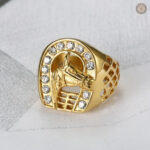 Bague western avec motif fer à cheval pour homme