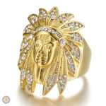 Bague homme indienne en or style western