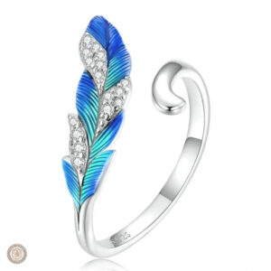Bague plume en argent au style western élégant