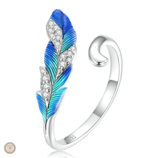 Bague plume en argent au style western élégant