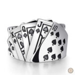 Bague Poker en argent au style western