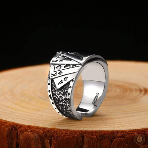 Bijou western : Bague Poker en métal argenté