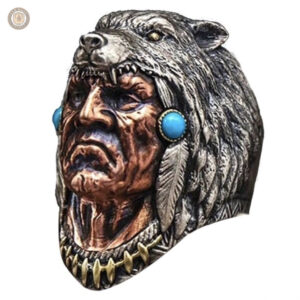 Bague indienne turquoise au design western