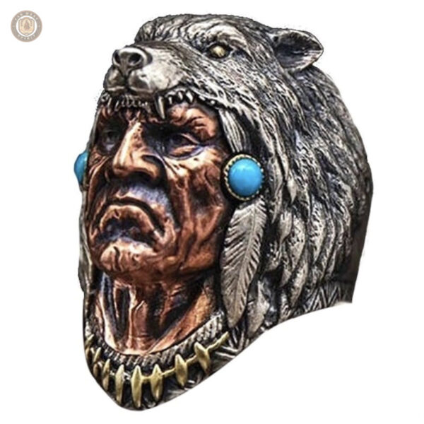 Bague indienne turquoise au design western