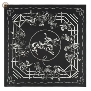 Accessoire de mode western, bandana motif rodéo en tissu léger