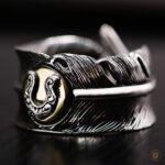 Bague argentée style cowboy, accessoire tendance western