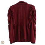 Blouse à manches longues bordeaux, parfaite pour un look western