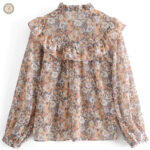 Vêtement western femme, blouse marron à la coupe intemporelle