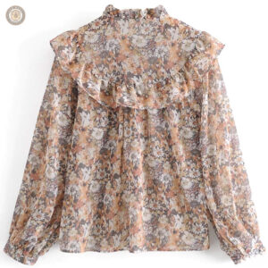 Vêtement western femme, blouse marron à la coupe intemporelle