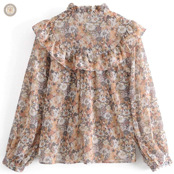 Vêtement western femme, blouse marron à la coupe intemporelle