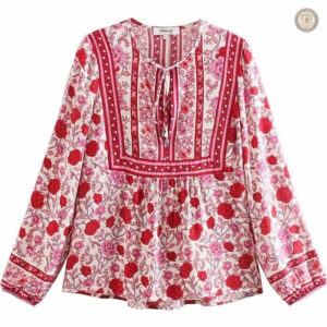 Blouse western florale pour femme, style décontracté et élégant