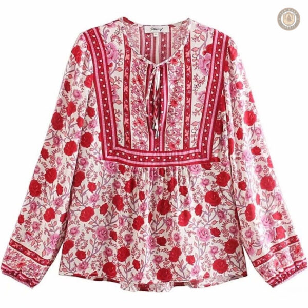 Blouse western florale pour femme, style décontracté et élégant