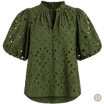 Blouse verte femme style Country, vêtements western