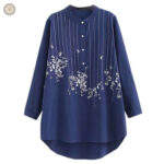 Blouse western bleue pour femme, style décontracté et tendance