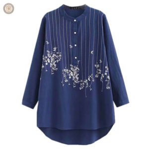 Blouse western bleue pour femme, style décontracté et tendance
