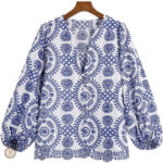 Brodure élégante sur blouse femme, look western chic