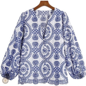 Brodure élégante sur blouse femme, look western chic