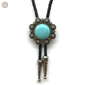 Bolo tie avec pierre bleue élégante