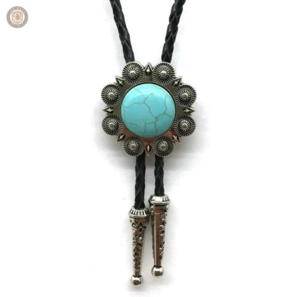 Bolo tie avec pierre bleue élégante