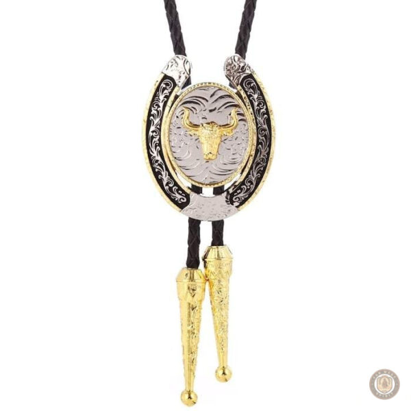Bolo tie en cuir avec motif bison élégant