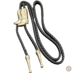Bolo Tie Cowboy en cuir avec motif traditionnel