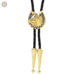 Bolo tie cheval avec fer, accessoire élégant pour homme