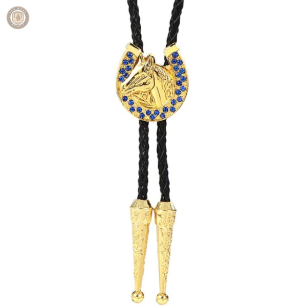 Bolo tie cheval avec fer, accessoire élégant pour homme