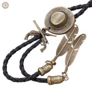 Bolo tie avec motif de revolver