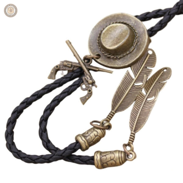 Bolo tie avec motif de revolver
