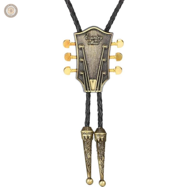 Bolo tie guitare en cuir tendance et original