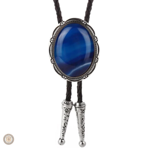 Bolo tie en pierre bleue élégante et distinctive