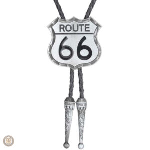 Bolo tie Route 66 avec motif emblématique de la route