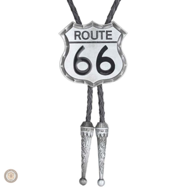 Bolo tie Route 66 avec motif emblématique de la route