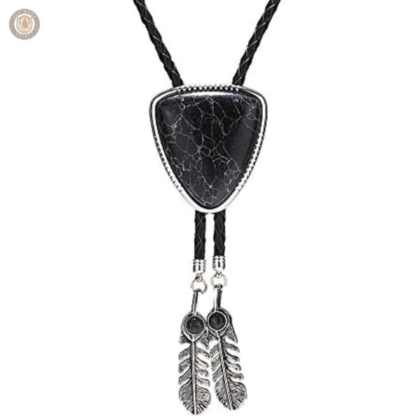 Style western : bolo tie turquoise avec design culturel