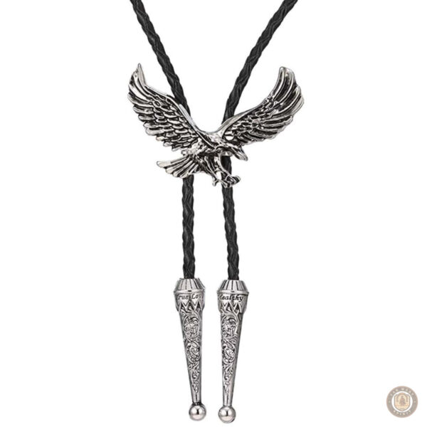 Bolo tie motif aigle en style western