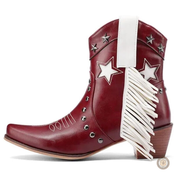Boots Country Femme Rouges style cowboy