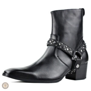 Boots Western Homme en cuir, style cowboy classique
