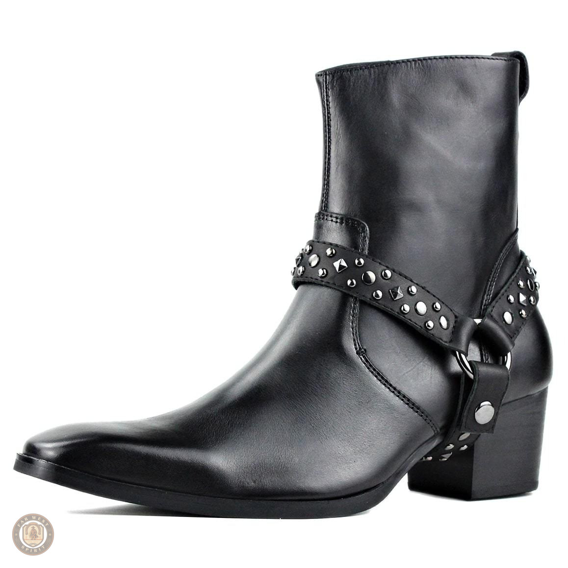 Boots Western Homme en cuir, style cowboy classique