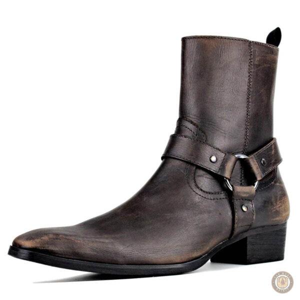 Boots Cowboy Marron Homme en cuir